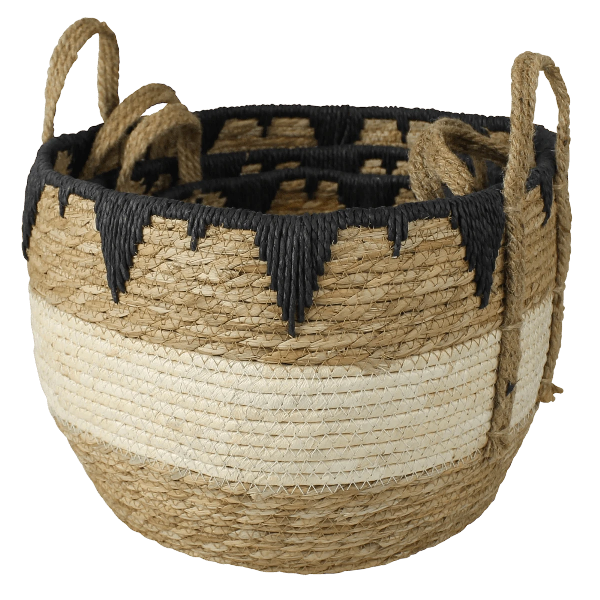Tarfaya Grass Baskets - Set Of 3 7 Tarfaya Grass Baskets - Set Of 3 - Image 5