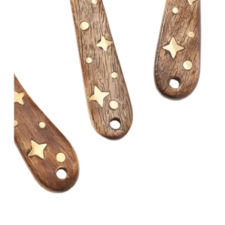 Nakshatra Stars Cheese Knives Set Of 3 - Wood, Brass Inlay -home decoration 166063 6b606014 a891 4b53 9f64 8ce3e9361bad PhotoRoom