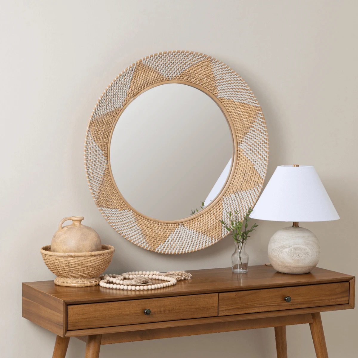 Nidhi Round Natural Basket Wall Mirror 4 Nidhi Round Natural Basket Wall Mirror - Image 2