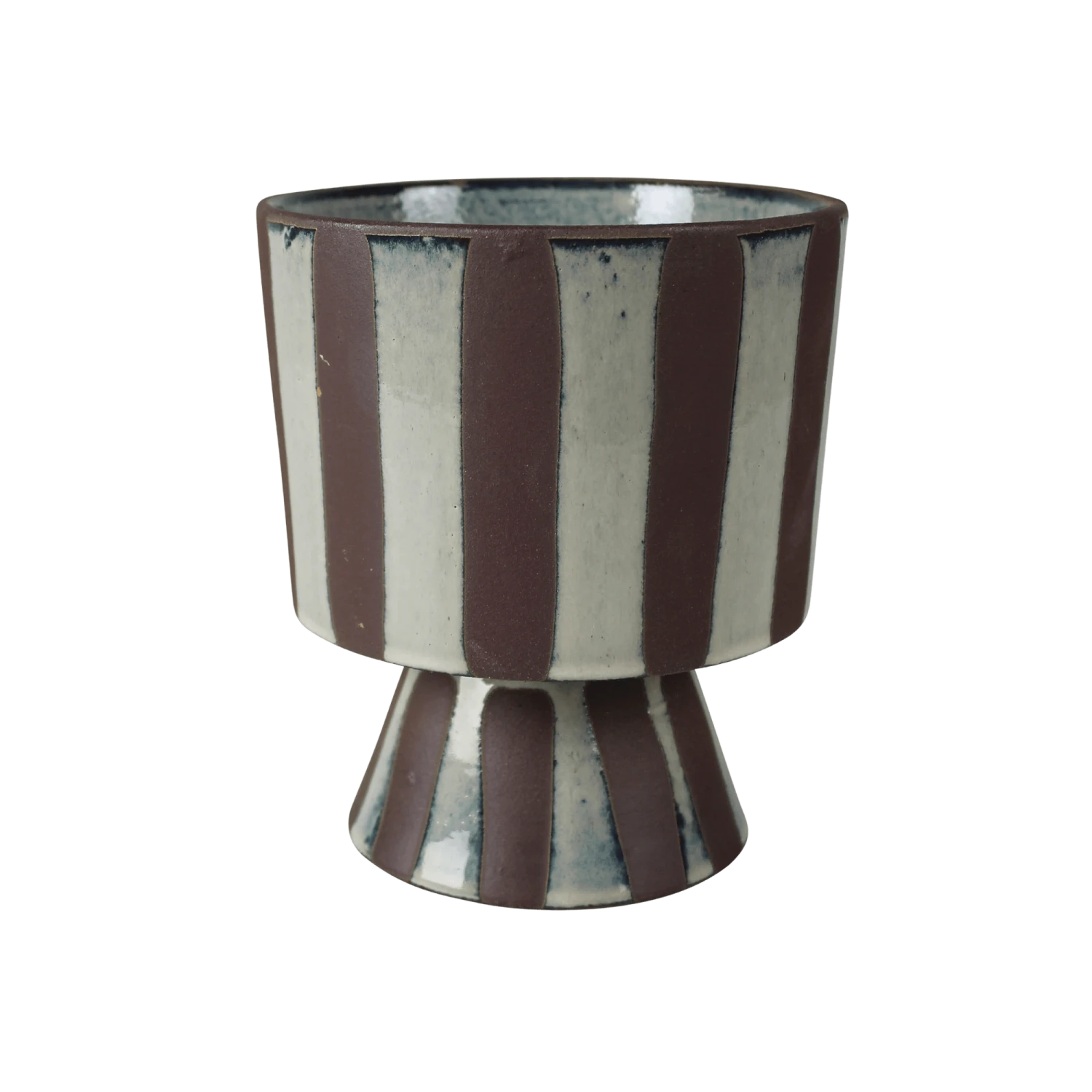 Koa Striped Pedestal Vase 3 Koa Striped Pedestal Vase