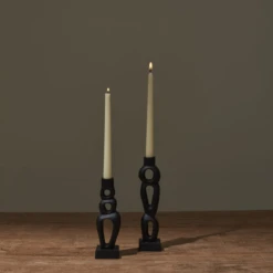 Jelani Matte Black Candle Holder