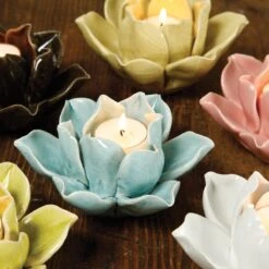 Handcrafted Lotus Tea Light Holder -home decoration 7637 15 6