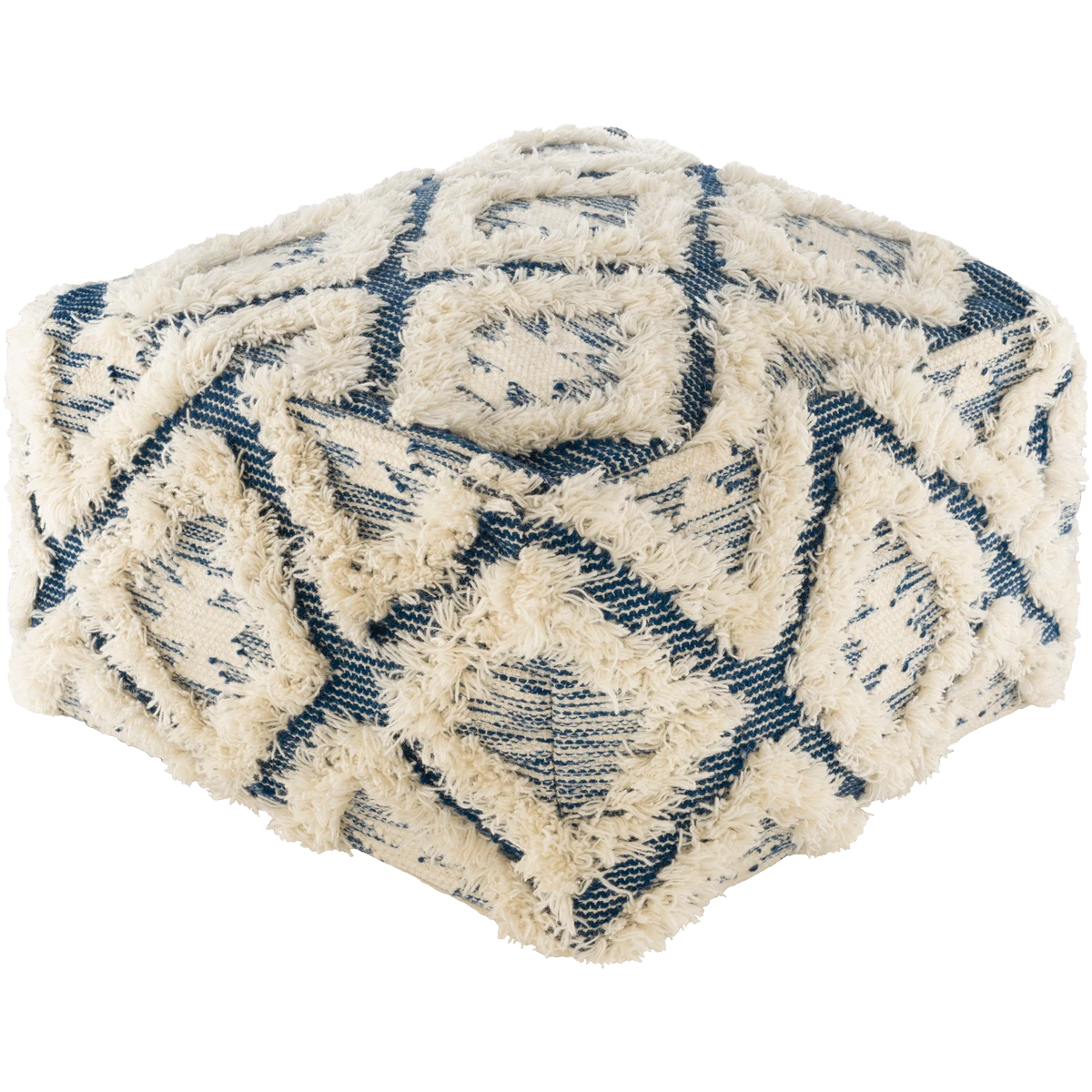 Blue Diamond Shag Pouf 3 Blue Diamond Shag Pouf