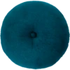 Deep Teal Velvet Round Pillow