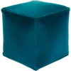 Peacock Blue Cotton Velvet Pouf -home decoration CVPF021 161616 PhotoRoom