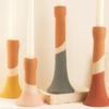 Marke Clay Multicolor Taper Candle Holders - Set Of 4 2 Marke Clay Multicolor Taper Candle Holders - Set Of 4 -home decoration H4049 1 PhotoRoom 1