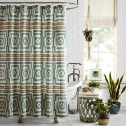 Blue Hypnotic Shower Curtain By Jungalow™ -home decoration Hypnotic Sky Shower Curtain 1