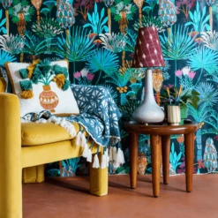 Eytan Table Lamp Base In Grey Wash By Like A Lion™ -home decoration JUNGALOW EYTAN WHITE LAMPS LIFESTLYE SLICE 14