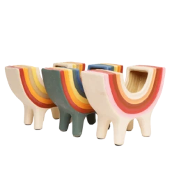 Rainbow Bowl In Navy By Jungalow® -home decoration JUNGALOW RAINBOW PLANTER GROUP 01 5e6c7b4a 230a 4f5f b338 29350782bed2