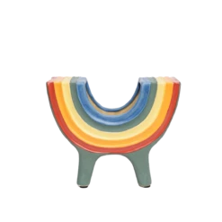 Rainbow Bowl In Navy By Jungalow® -home decoration JUNGALOW RAINBOW PLANTER NAVY 01