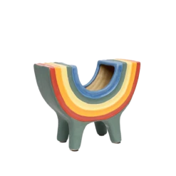 Rainbow Bowl In Navy By Jungalow® -home decoration JUNGALOW RAINBOW PLANTER NAVY 02