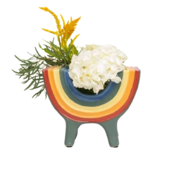 Rainbow Bowl In Navy By Jungalow® -home decoration JUNGALOW RAINBOW PLANTER NAVY 03