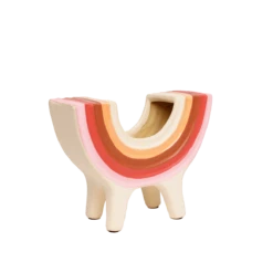 Rainbow Bowl In Pink By Jungalow® -home decoration JUNGALOW RAINBOW PLANTER PINK 01