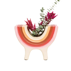 Rainbow Bowl In Pink By Jungalow® -home decoration JUNGALOW RAINBOW PLANTER PINK 03