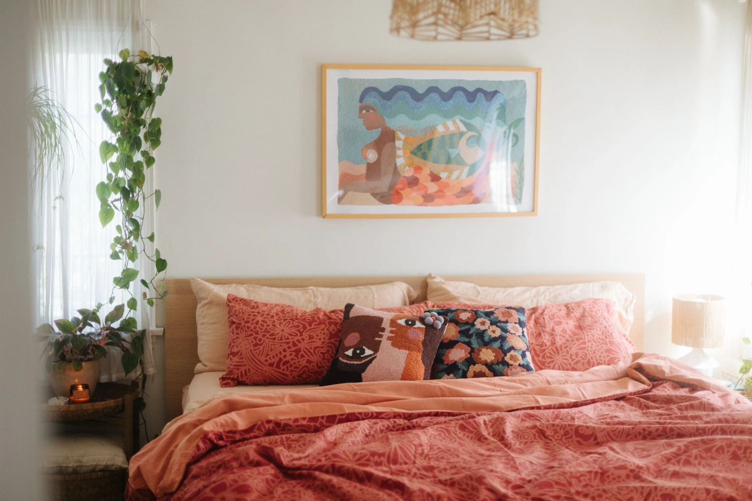 Birds And Bees Duvet Cover Set In Poppy By Jungalow® 6 Birds And Bees Duvet Cover Set In Poppy By Jungalow® - Image 4