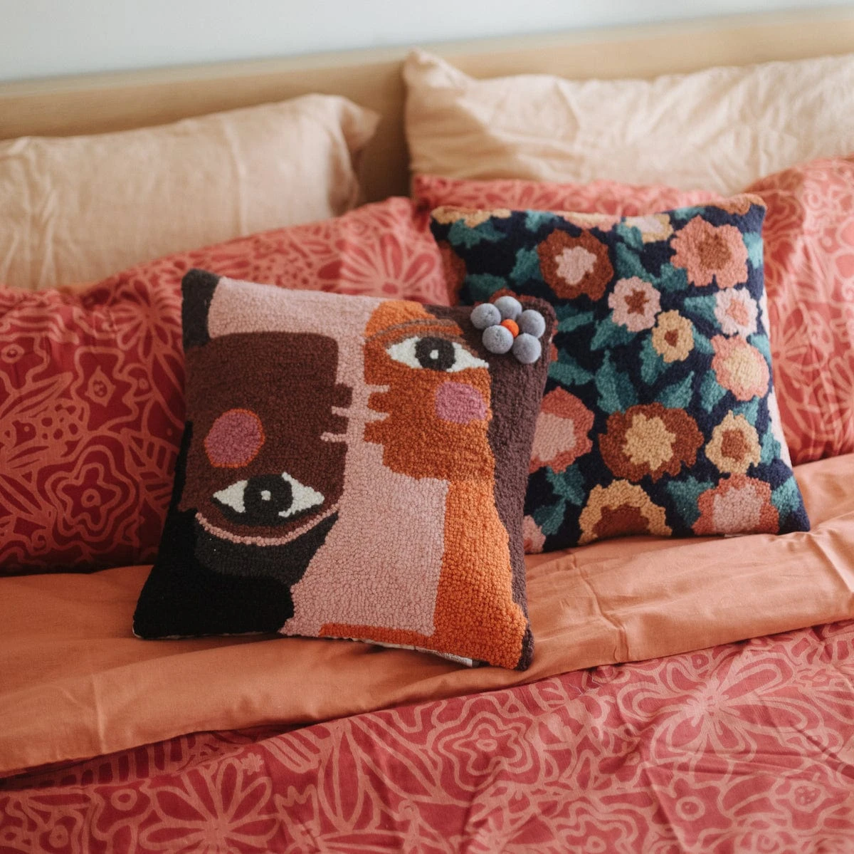 Birds And Bees Duvet Cover Set In Poppy By Jungalow® 4 Birds And Bees Duvet Cover Set In Poppy By Jungalow® - Image 2