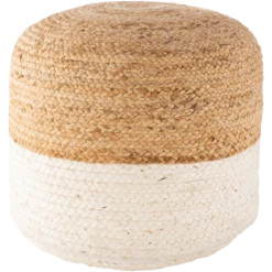 Natural/White Jute Pouf
