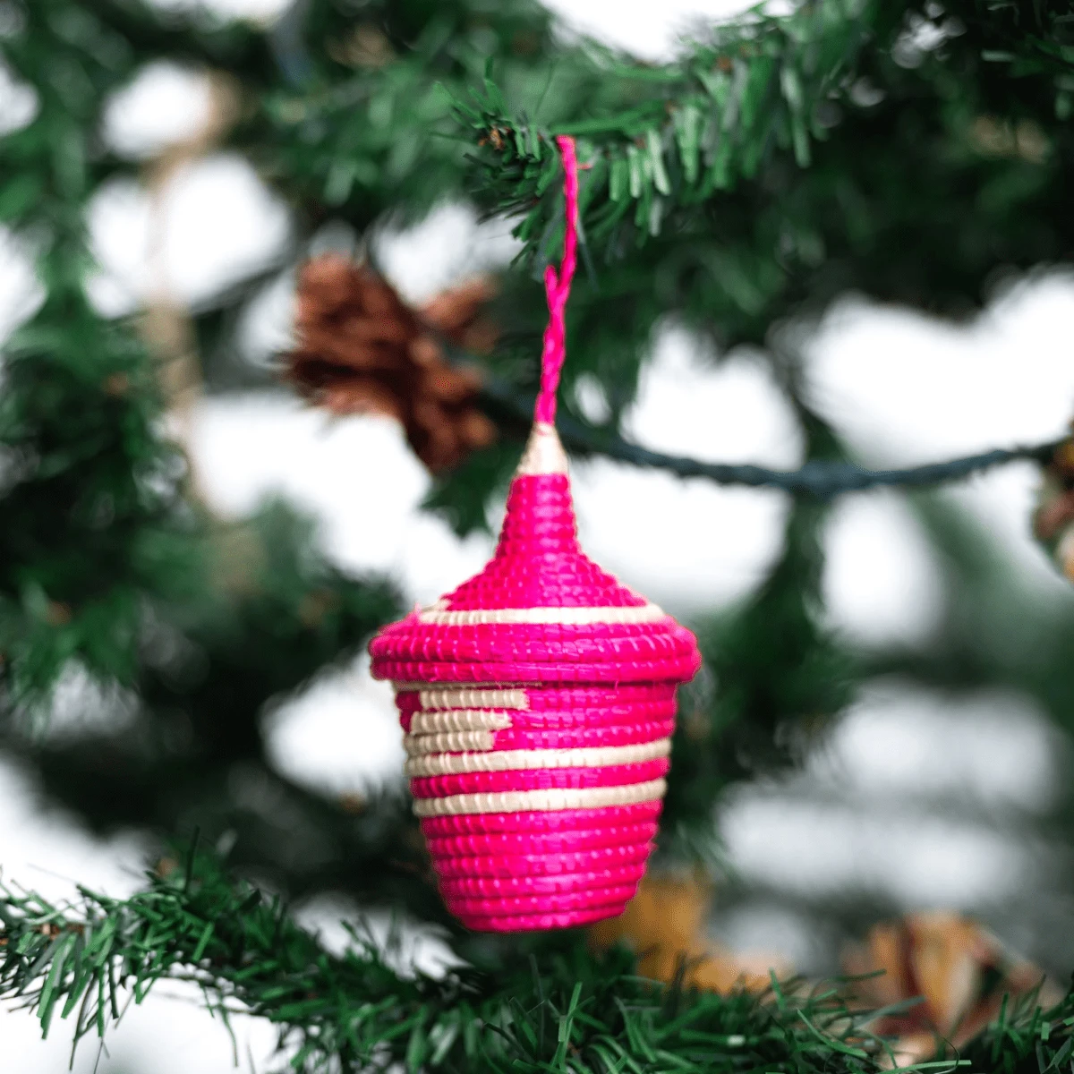 Bright Pink & Blue Basket Trio Ornaments 9 Bright Pink & Blue Basket Trio Ornaments - Image 7