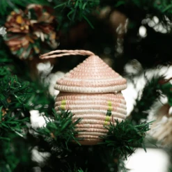 Light Pink Egg Basket Holiday Ornament