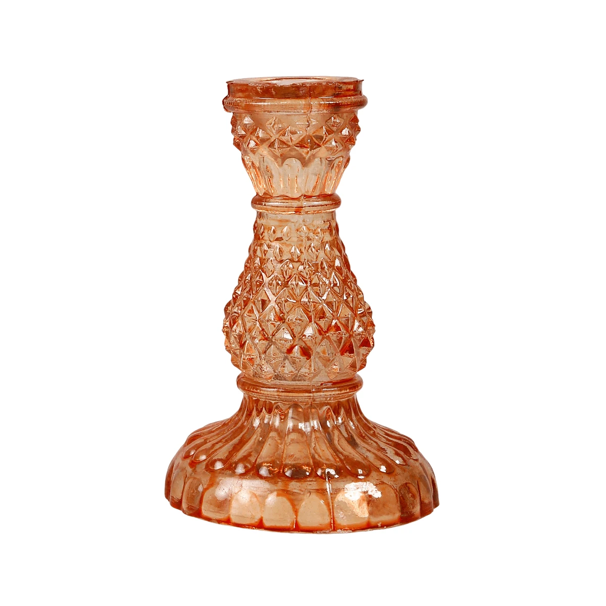 Rust Glass Candlestick Holder Set 4 Rust Glass Candlestick Holder Set - Image 2