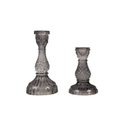 Smoky Gray Glass Candlestick Holder Set -home decoration MG 0726copy PhotoRoom
