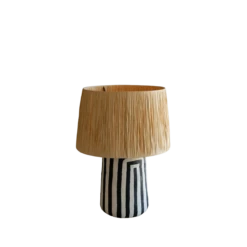 Araceli Paper Mache Black & White Table Lamp -home decoration NAST1002 1 PhotoRoom