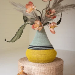 Pismo Mustard & Teal Seagrass Basket