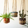 Mathus Printed Jute Hanging Planters - Set Of 3 -home decoration NRV2377 1 PhotoRoom