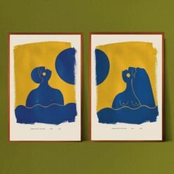 Night Art Print By Jungalow® -home decoration Night Swim duo