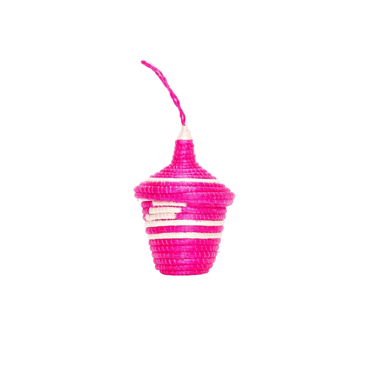 Bright Pink & Blue Basket Trio Ornaments 5 Bright Pink & Blue Basket Trio Ornaments - Image 3