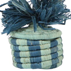 Bright Blue Pom Pom Basket Holiday Ornament -home decoration OO.20148detail 1800x1800 PhotoRoom