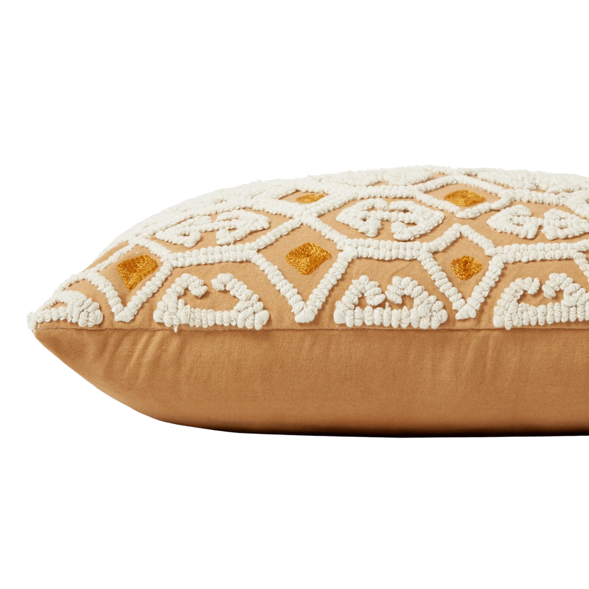 Yellow Embroidered Kivi Lumbar Pillow 4 Yellow Embroidered Kivi Lumbar Pillow - Image 2