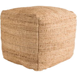 Jute Square Pouf