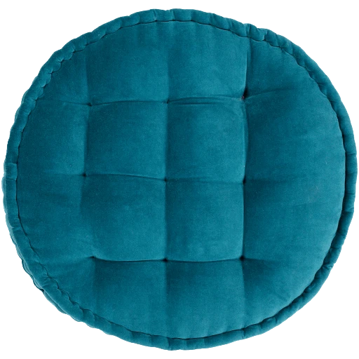 Deep Teal Round Velvet Floor Cushion 4 Deep Teal Round Velvet Floor Cushion - Image 2