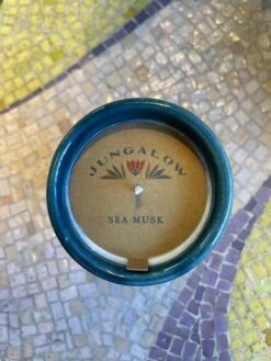 Kaya Ceramic Candle - Blue/Sea Musk -home decoration bluecandlelabel