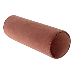 Cotton Velvet Bolster Pillow In Brick