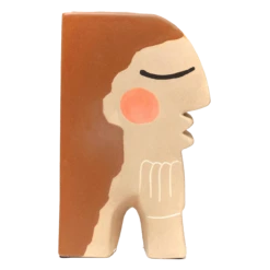 Face Bookend Vase By Justina Blakeney™ -home decoration brownhairvase