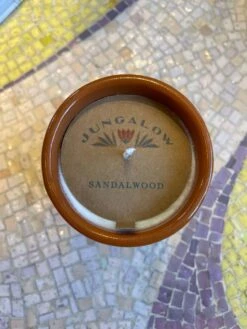 Kaya Ceramic Candle - Burnt Orange/Sandalwood -home decoration burntorangecandlelabel