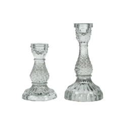 Cloud Glass Candlestick Holder Set
