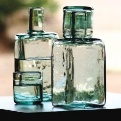 Handblown Water Carafe + Drinking Glass