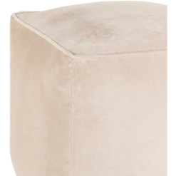 Cream Cotton Velvet Pouf -home decoration cvpf017 detail corner PhotoRoom