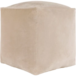 Cream Cotton Velvet Pouf -home decoration cvpf017 detail profile PhotoRoom