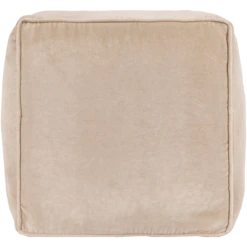 Cream Cotton Velvet Pouf -home decoration cvpf017 detail top PhotoRoom