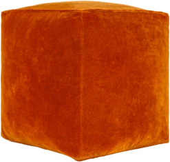 Burnt Orange Cotton Velvet Pouf -home decoration cvpf020 detail profile PhotoRoom
