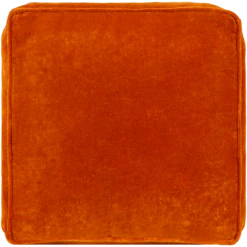 Burnt Orange Cotton Velvet Pouf -home decoration cvpf020 detail top PhotoRoom