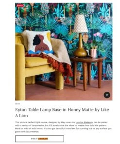 Eytan Table Lamp Base In Honey Matte By Like A Lion™ -home decoration eytan lamp base in AD