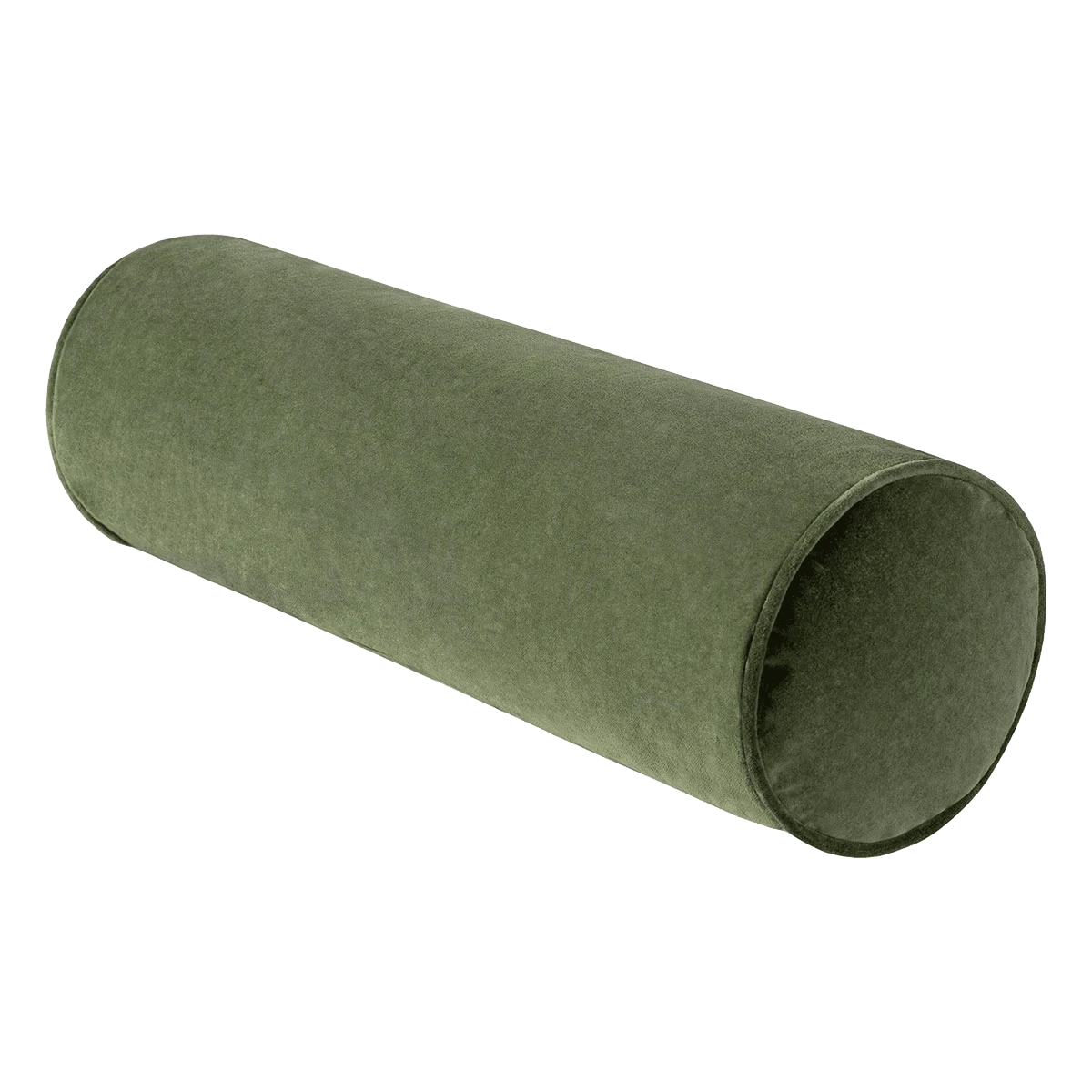 Cotton Velvet Bolster Pillow In Green 3 Cotton Velvet Bolster Pillow In Green