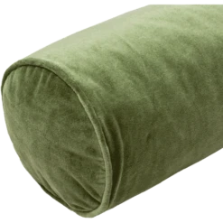 Cotton Velvet Bolster Pillow In Green 7 Cotton Velvet Bolster Pillow In Green -home decoration greenpillow2