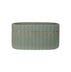 Pistachio + Gold Oval Vase