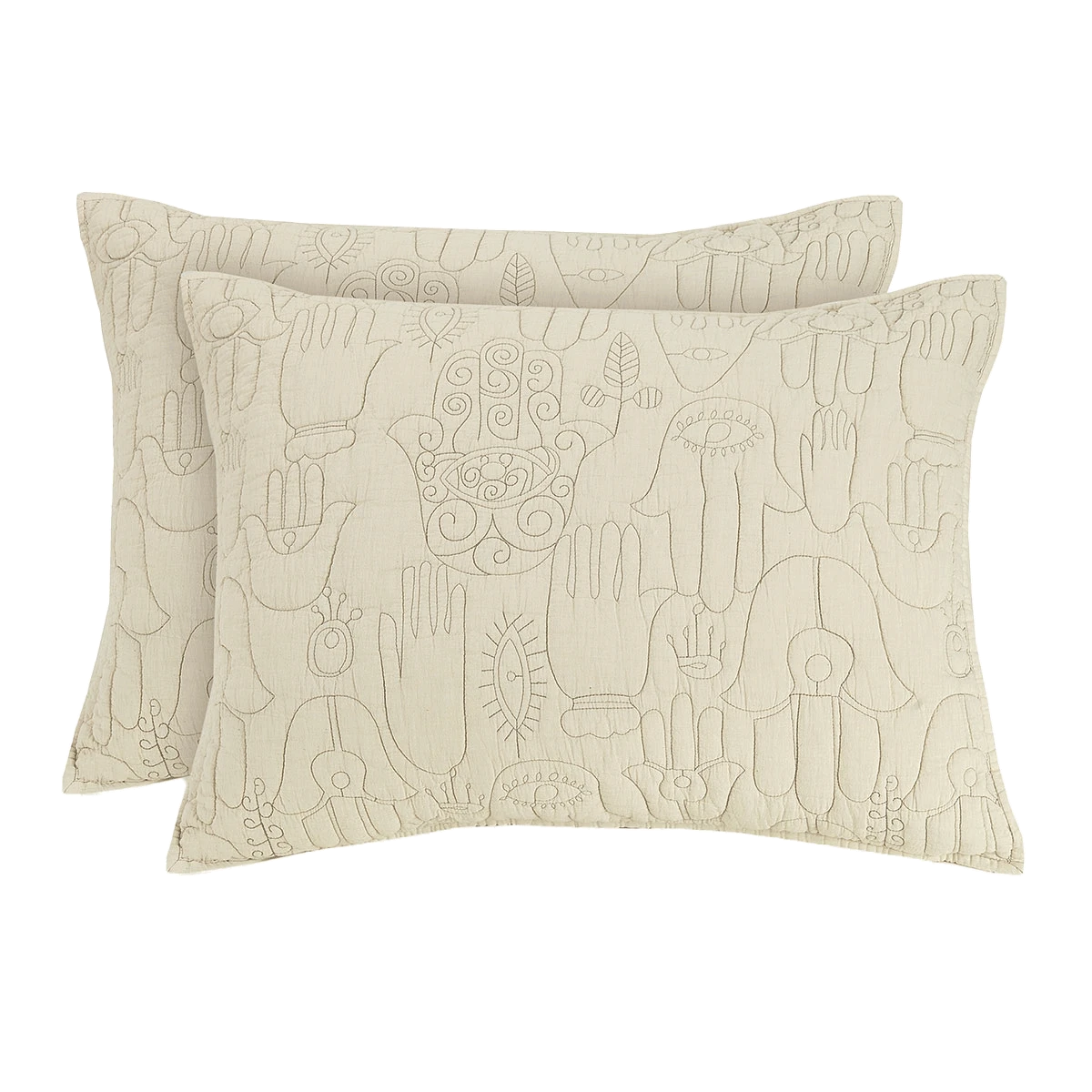 Natural Hamsa Standard Sham Set By Jungalow® 3 Natural Hamsa Standard Sham Set By Jungalow®